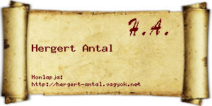 Hergert Antal névjegykártya